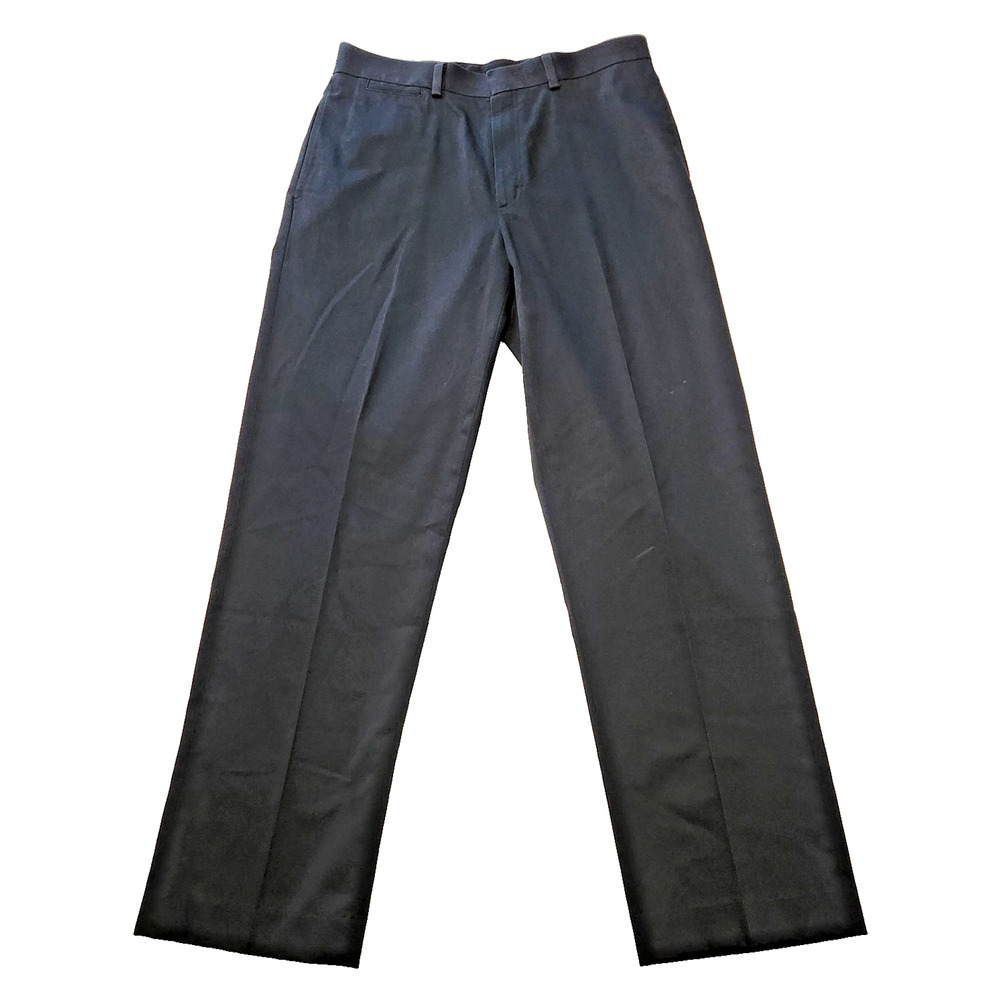 L.L. Bean Classic Fit Dress Pants Black Slacks Pleated Wide Leg Men's 32 x 30